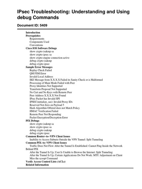 Understand and Use Debug Commands to Troubleshoot IPsec.